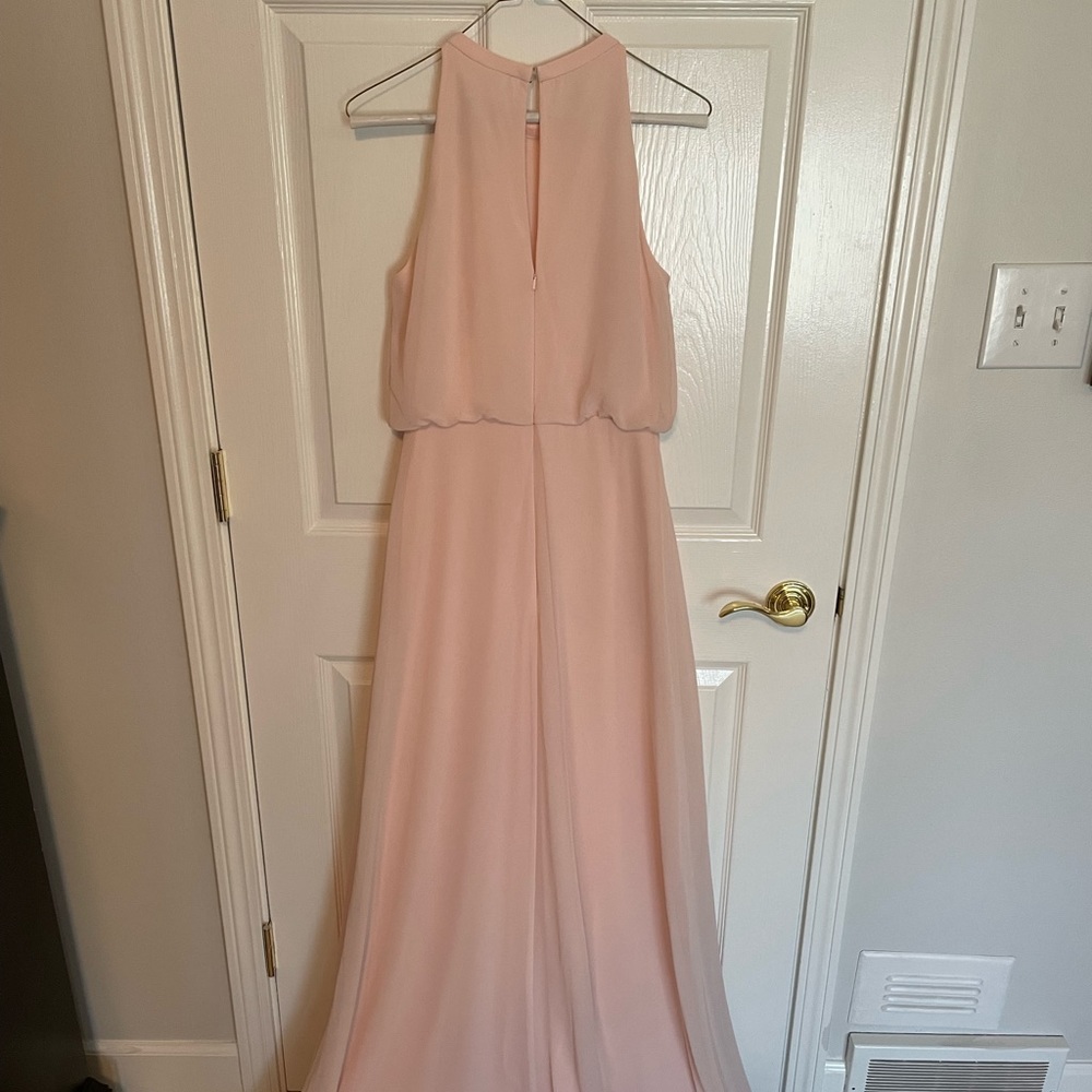 Bella Bridesmaids floor length pink dress